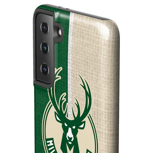 NBA Milwaukee Bucks Split Canvas Galaxy S21 FE Pro Case