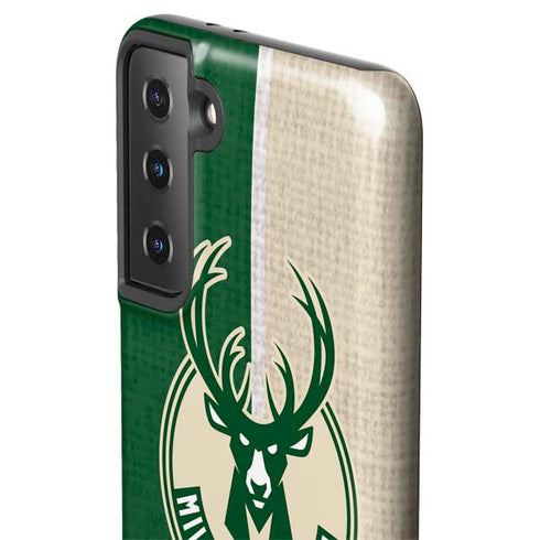 NBA Milwaukee Bucks Split Canvas Galaxy S21 Plus 5G Pro Case