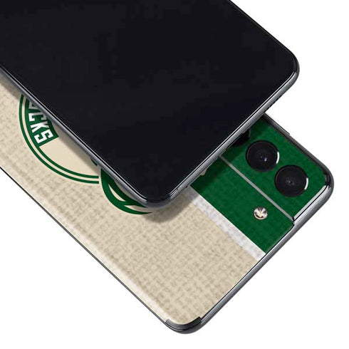 NBA Milwaukee Bucks Split Canvas Galaxy S21 Plus 5G Skin