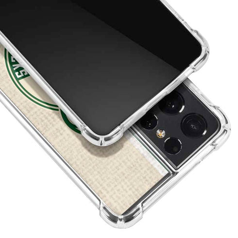 NBA Milwaukee Bucks Split Canvas Galaxy S21 Ultra 5G Clear Case