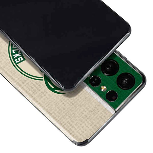 NBA Milwaukee Bucks Split Canvas Galaxy S21 Ultra 5G Skin