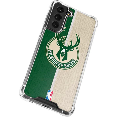 NBA Milwaukee Bucks Split Canvas Galaxy S22 Plus Clear Case
