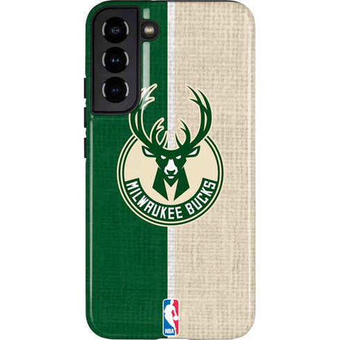 NBA Milwaukee Bucks Split Canvas Galaxy S22 Plus Pro Case