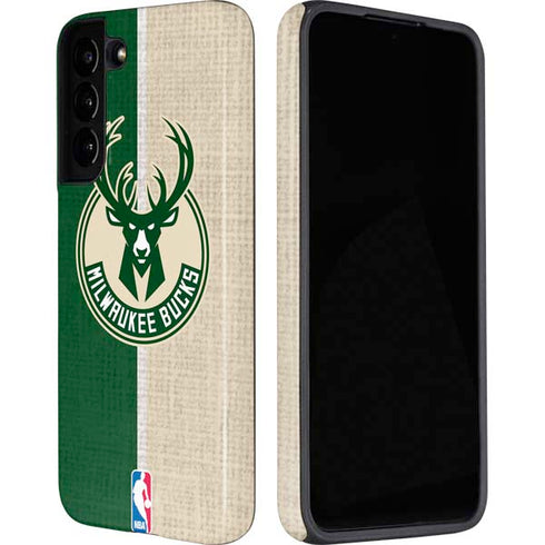 NBA Milwaukee Bucks Split Canvas Galaxy S22 Plus Pro Case