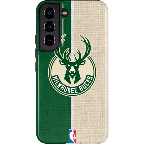 NBA Milwaukee Bucks Split Canvas Galaxy S22 Pro Case