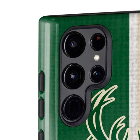 NBA Milwaukee Bucks Split Canvas Galaxy S22 Ultra Pro Case