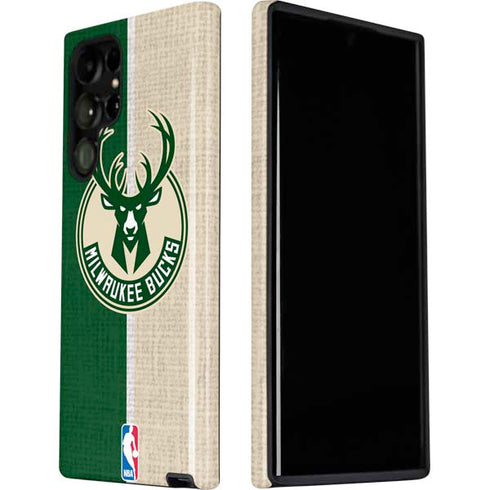 NBA Milwaukee Bucks Split Canvas Galaxy S22 Ultra Pro Case