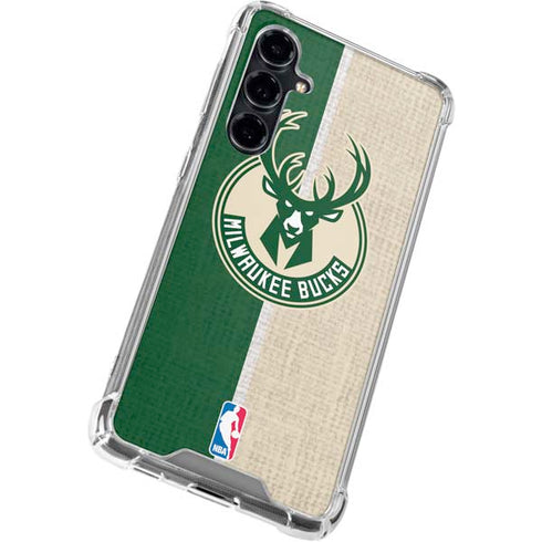 NBA Milwaukee Bucks Split Canvas Galaxy S23 FE Clear Case