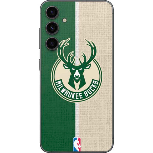 NBA Milwaukee Bucks Split Canvas Galaxy S23 FE Skin
