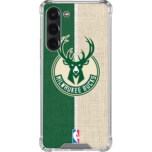 NBA Milwaukee Bucks Split Canvas Galaxy S23 Plus Clear Case