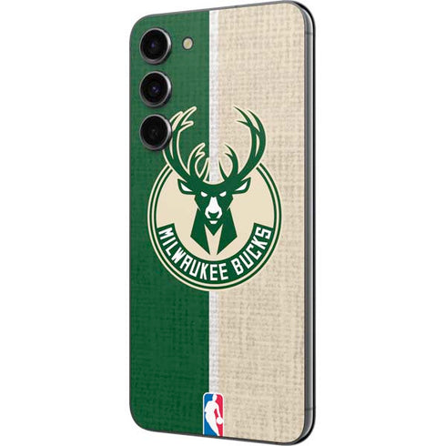 NBA Milwaukee Bucks Split Canvas Galaxy S23 Plus Skin