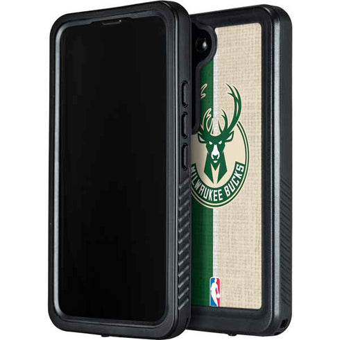 NBA Milwaukee Bucks Split Canvas Galaxy S23 Plus Waterproof Case