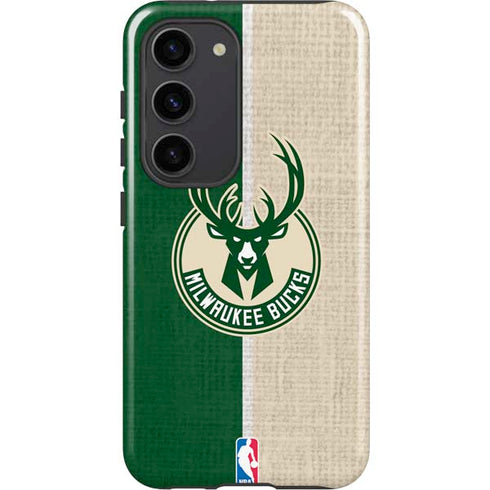 NBA Milwaukee Bucks Split Canvas Galaxy S23 Pro Case