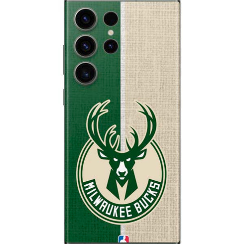NBA Milwaukee Bucks Split Canvas Galaxy S23 Ultra Skin