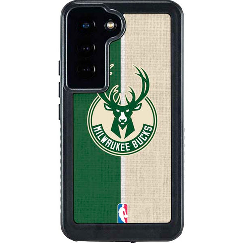 NBA Milwaukee Bucks Split Canvas Galaxy S23 Waterproof Case