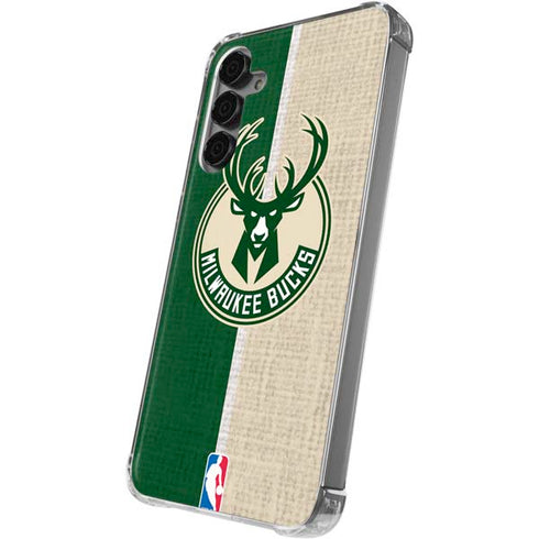 NBA Milwaukee Bucks Split Canvas Galaxy S24 Plus Clear Case