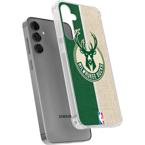 NBA Milwaukee Bucks Split Canvas Galaxy S24 Plus Clear Case