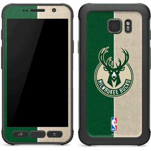 NBA Milwaukee Bucks Split Canvas Galaxy S7 Active Skin