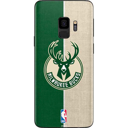 NBA Milwaukee Bucks Split Canvas Galaxy S9 Skin