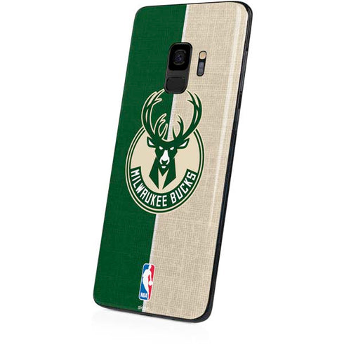 NBA Milwaukee Bucks Split Canvas Galaxy S9 Skin