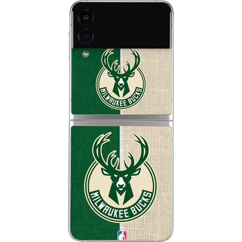 NBA Milwaukee Bucks Split Canvas Galaxy Z Flip3 5G Skin