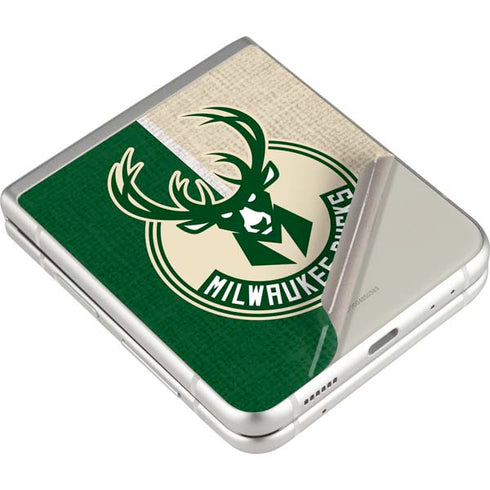 NBA Milwaukee Bucks Split Canvas Galaxy Z Flip3 5G Skin