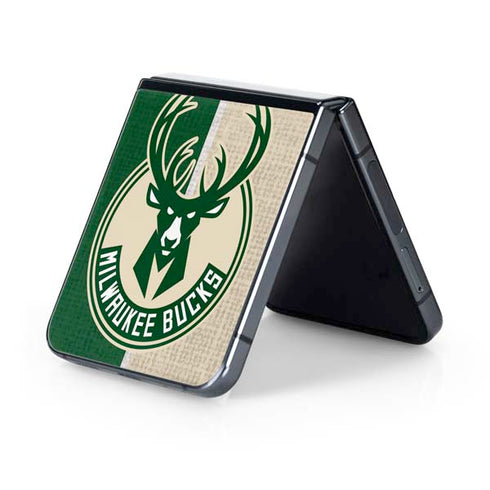 NBA Milwaukee Bucks Split Canvas Galaxy Z Flip5 5G Skin