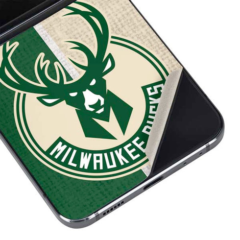 NBA Milwaukee Bucks Split Canvas Galaxy Z Flip5 5G Skin
