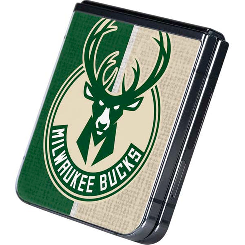 NBA Milwaukee Bucks Split Canvas Galaxy Z Flip5 5G Skin