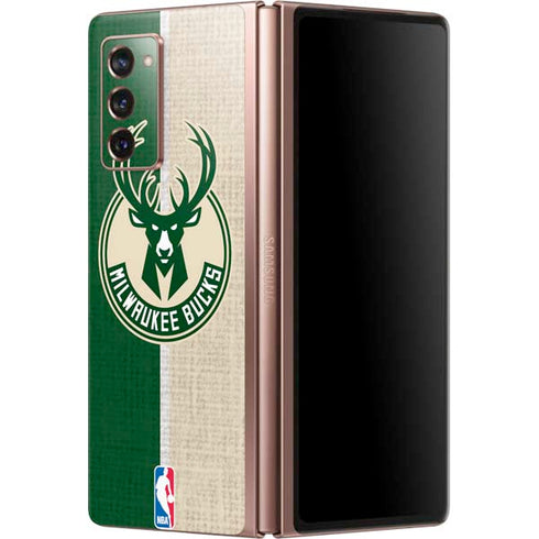NBA Milwaukee Bucks Split Canvas Galaxy Z Fold2 5G Skin