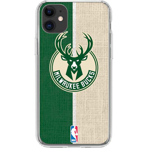 NBA Milwaukee Bucks Split Canvas iPhone 11 Clear Case