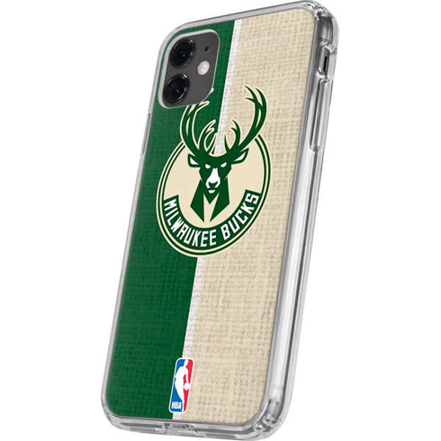 NBA Milwaukee Bucks Split Canvas iPhone 11 Clear Case