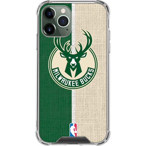 NBA Milwaukee Bucks Split Canvas iPhone 11 Pro Max Clear Case