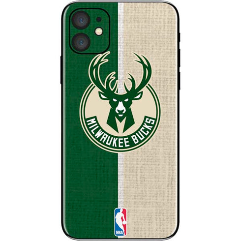 NBA Milwaukee Bucks Split Canvas iPhone 11 Skin