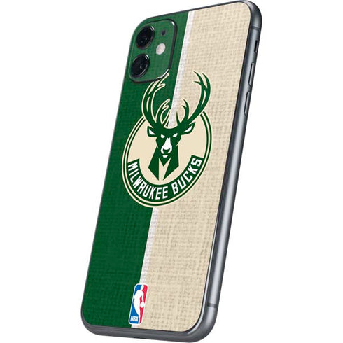 NBA Milwaukee Bucks Split Canvas iPhone 11 Skin