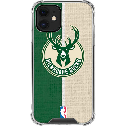 NBA Milwaukee Bucks Split Canvas iPhone 12 Clear Case