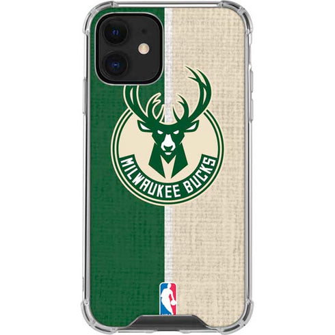 NBA Milwaukee Bucks Split Canvas iPhone 12 Mini Clear Case