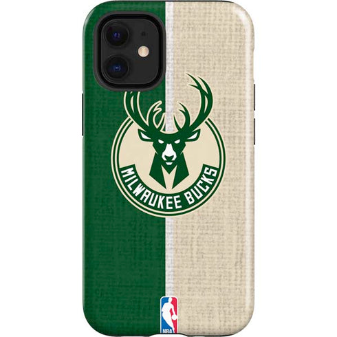 NBA Milwaukee Bucks Split Canvas iPhone 12 Mini Impact Case
