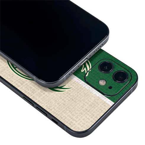 NBA Milwaukee Bucks Split Canvas iPhone 12 Mini Skin