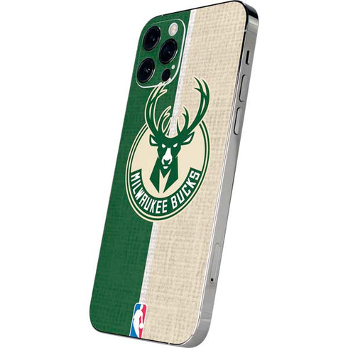NBA Milwaukee Bucks Split Canvas iPhone 12 Pro Skin