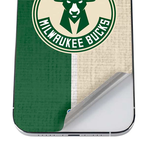 NBA Milwaukee Bucks Split Canvas iPhone 12 Pro Skin