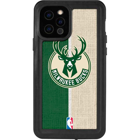 NBA Milwaukee Bucks Split Canvas iPhone 12 Pro Waterproof Case