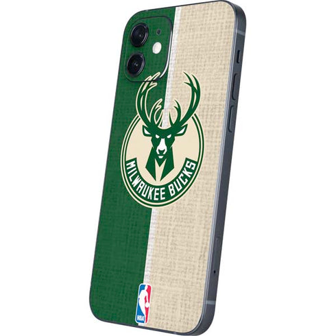 NBA Milwaukee Bucks Split Canvas iPhone 12 Skin