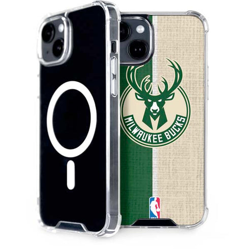 NBA Milwaukee Bucks Split Canvas iPhone 13 MagSafe Case