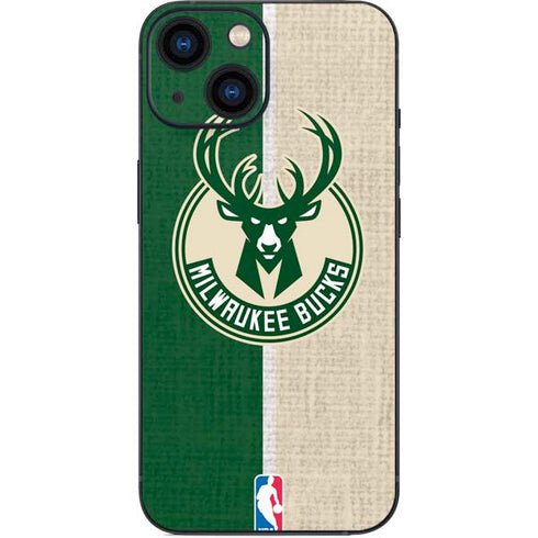NBA Milwaukee Bucks Split Canvas iPhone 13 Mini Skin