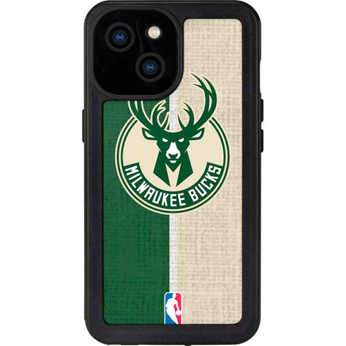 NBA Milwaukee Bucks Split Canvas iPhone 13 Mini Waterproof Case