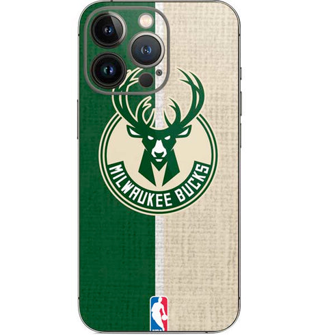 NBA Milwaukee Bucks Split Canvas iPhone 13 Pro Skin