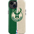 NBA Milwaukee Bucks Split Canvas iPhone 15 Plus Impact Case