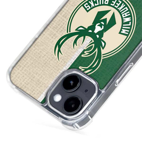 NBA Milwaukee Bucks Split Canvas iPhone 15 Plus MagSafe Case