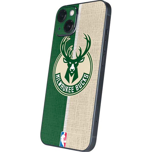 NBA Milwaukee Bucks Split Canvas iPhone 14 Plus Skin
